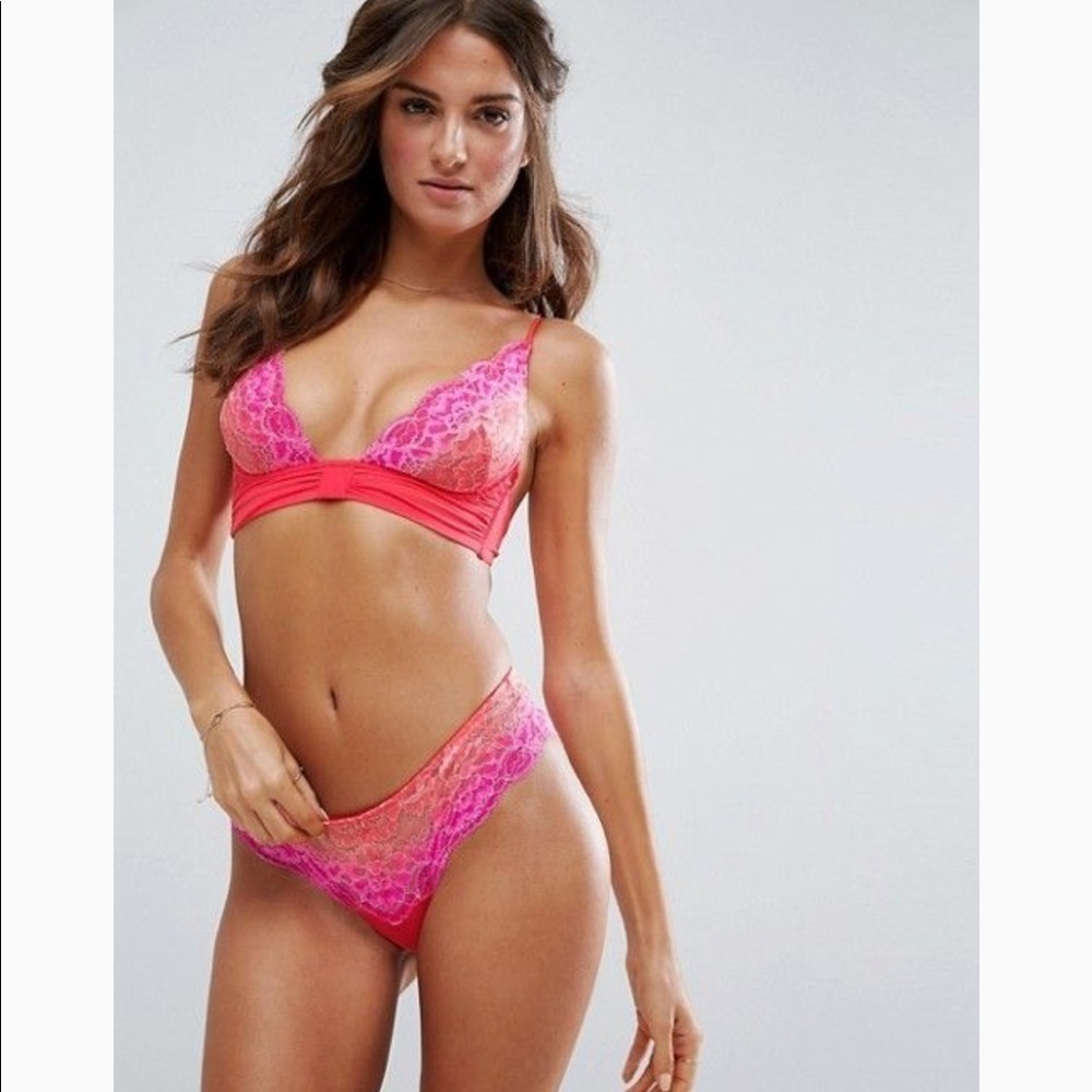 Free People Fool's Gold Ombre Lace Brazillian Set
